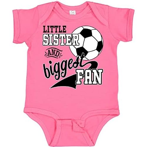 inktastic Little Sister and Biggest Fan- Soccer Player Baby Bodysuit