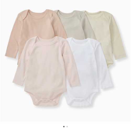 Solid Organic Cotton Long Sleeve Baby Bodysuits 5 Pack - Pink Sand – Burt's Bees Baby