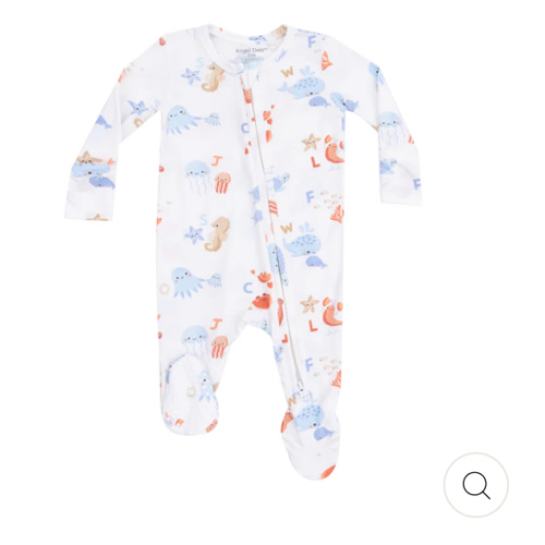 2 Way Zipper Footie - Coastal ABCs