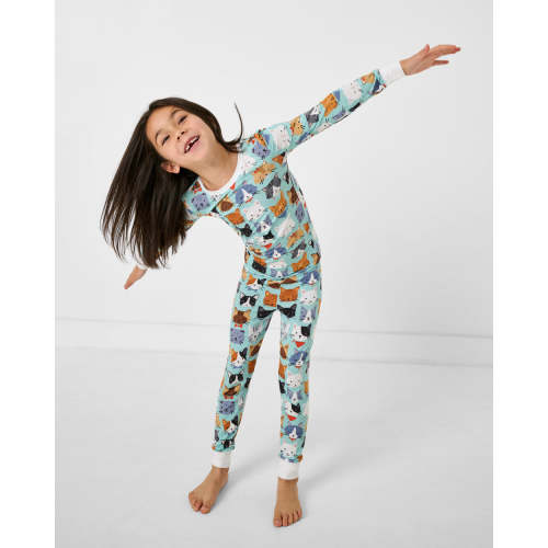 Purrfect Pals Two-Piece Pajama Set | Little Sleepies