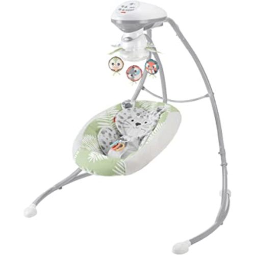 Fisher-Price Snow Leopard Baby Swing, Dual-Motion Newborn Seat with Music, Sounds, and Motorized Mobile