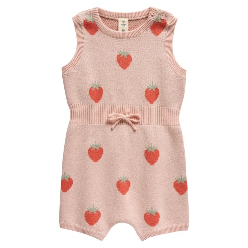 Ribbed Waist Cotton Romper