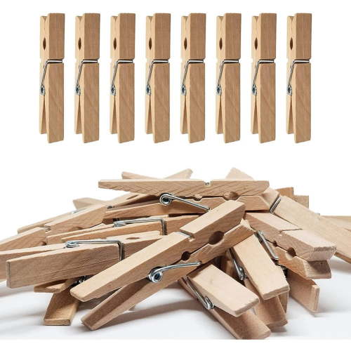 Clothes Pins Heavy Duty Outdoor with Spring, Wooden Clothespins for Crafts and Hanging Clothes on Clothesline Laundry