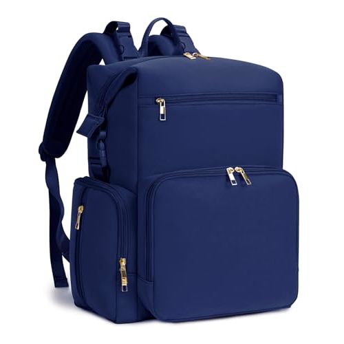 CEI-CEI Neoprene Diaper Bag Backpack with Insulated Pockets, Large Newborn Baby Maternity Bags Travel Tote with Changing Pad (Dark Blue)