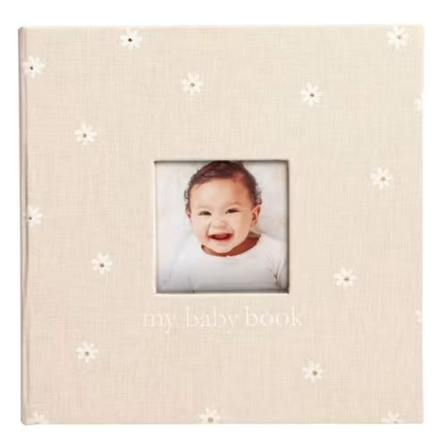 Pearhead Square Baby Memory Book - Daisy Print: Hardcover, Family + Relationships