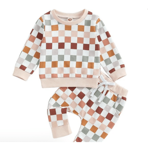 Checkerboard Waffle Sweatsuit – The Ollie Bee