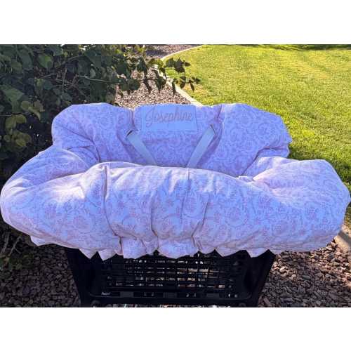 Embroidered Pink Damask Shopping Cart Cover: Personalized High Chair Cover Buggy Cover