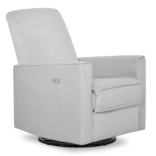 Evolur Harlow Power Recliner Glide Rocker with USB Port, Misty Grey, Greenguard Gold Certified