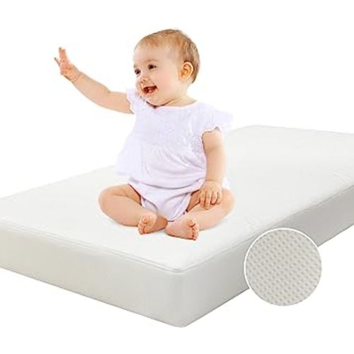 BABELIO Crib Mattress, Toddler Mattress for Toddler Bed, Memory Foam Baby Mattress, Dual Sided with Tencel Cover & Waterproof Lining