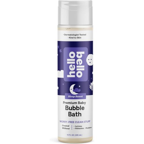 Hello Bello Nighttime Bubble Bath - Gentle Hypoallergenic Formula for Babies and Kids - Vegan and Cruelty-Free - Sleep Sweet Scented - 10 fl oz