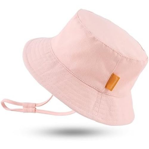 JANGANNSA Cotton Baby Sun Hat Infant Toddler Boys Girls Bucket Hats Summer Sun Protection Kids Beach Caps