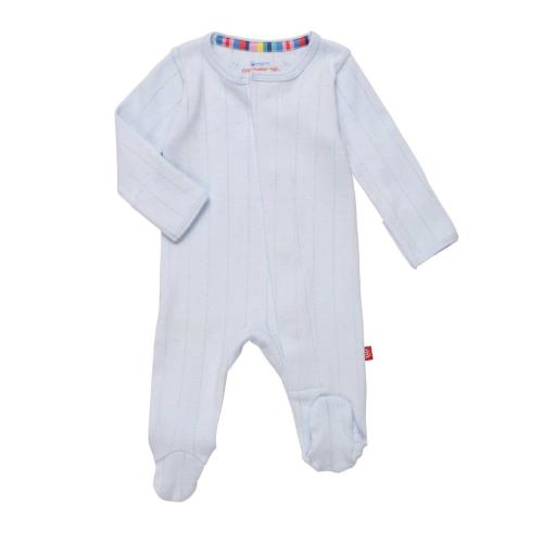 love lines ice water organic cotton pointelle magnetic parent favorite footie (0-3 Mo)