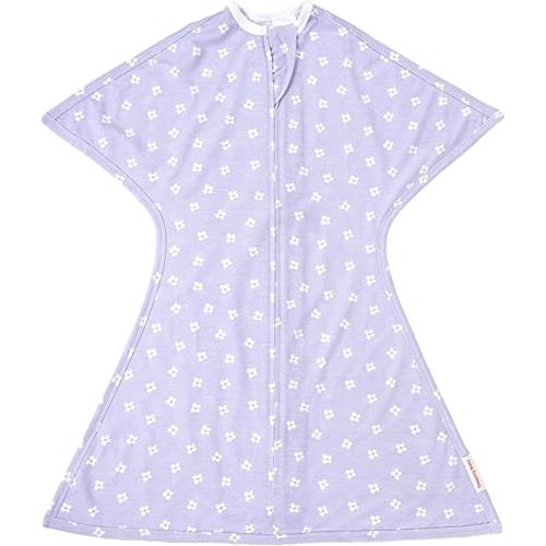 SleepingBaby Zipadee-Zip Transitional Swaddle Sack, 4-8 Month - Roomy Zipper Swaddle for Easy Diaper Changes and Proper Hip Development - Baby Swaddle Sack, Small - Paperwhite Flowers