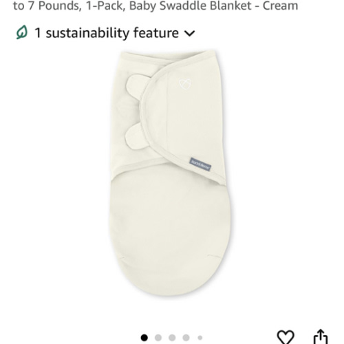 SwaddleMe by Ingenuity Original Swaddle, 100% Cotton, Improves Sleep & Calms Startle Reflex, Preemie Size, Up to 7 Pounds, 1-Pack, Baby Swaddle Blanket - Cream