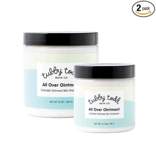 TUBBY TODD All Over Ointment - Baby Eczema Cream, Everyday Multi-Purpose Sensitive, Dry, Irritation Baby Skin Relief Cream, Steroid & Gluten Free, Fragrance Free, 3.5 oz & 8oz, 2 Pack