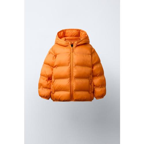ULTRALIGHT HOODED PUFFER JACKET - Dark orange | ZARA United States