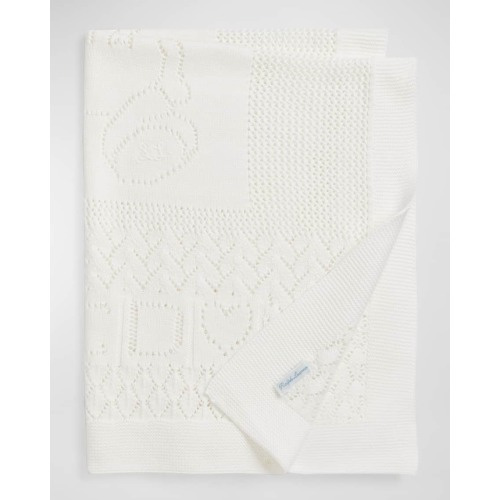 Kid's Pointelle Teddy Bear Blanket