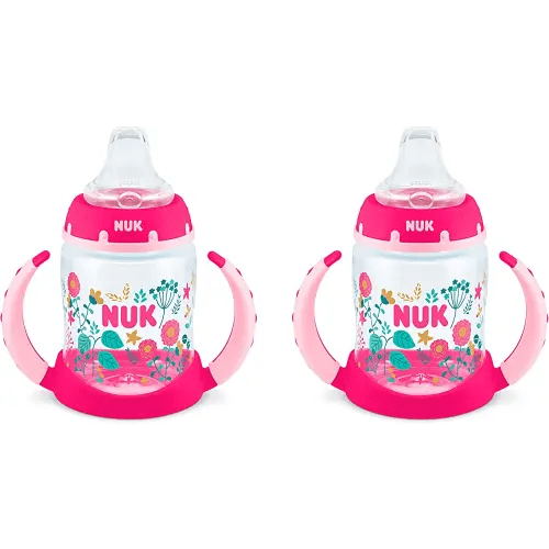 NUK Learner Cup, 5oz, 2-Pack, Flowers – BPA Free, Spill Proof Sippy Cup
