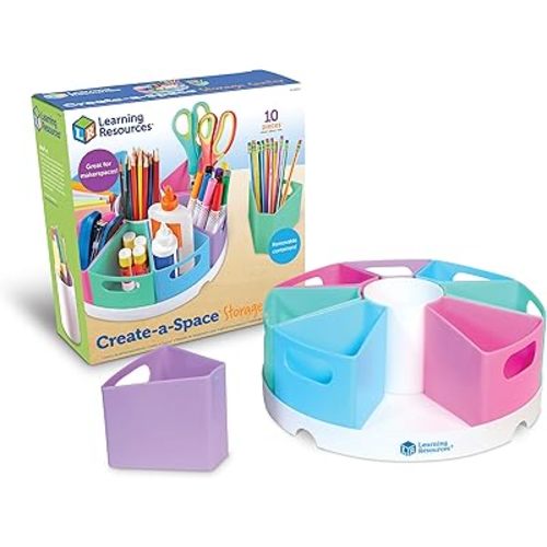 Learning Resources Create-a-Space Storage Center, 10 Piece set - Pastel Colors