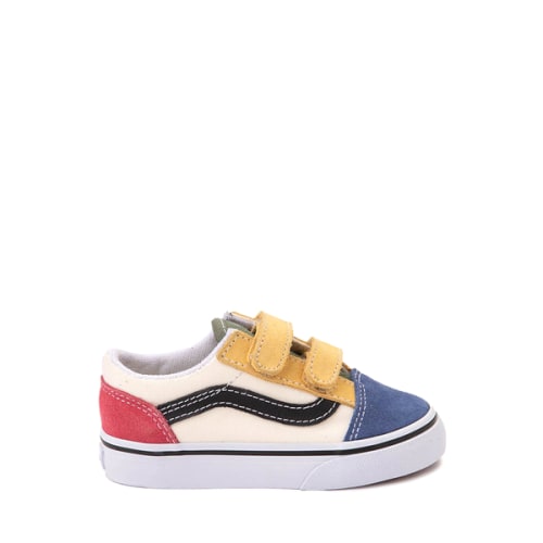 Vans Old Skool V Color-Block Skate Shoe - Baby / Toddler - Red / Blue