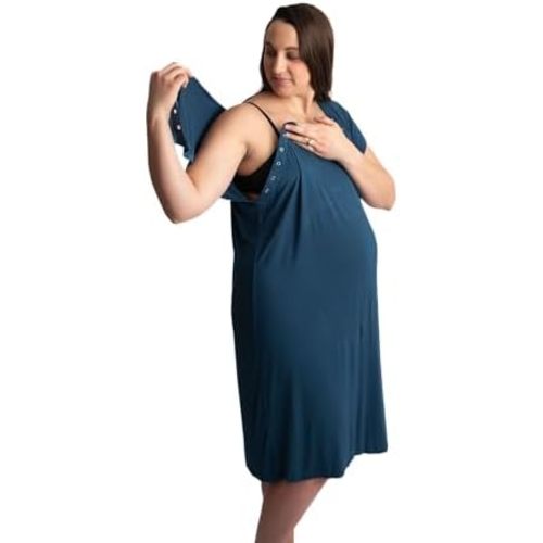 Three Little Tots Plus Size Labor and Delivery Hospital gown Maternity Nursing Nightgown Multi
