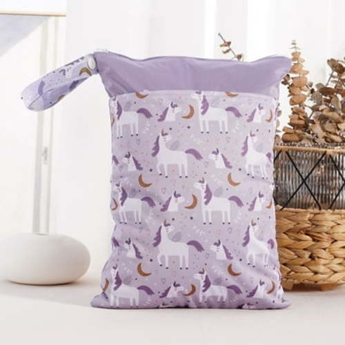 Waterproof Reusable with Two Zippered Wet Dry Bag for Baby Kid Cloth Diapers,Travel,Beach,Pool,Stroller,Gym Bag for Swimsuits Wet Cloth diaper