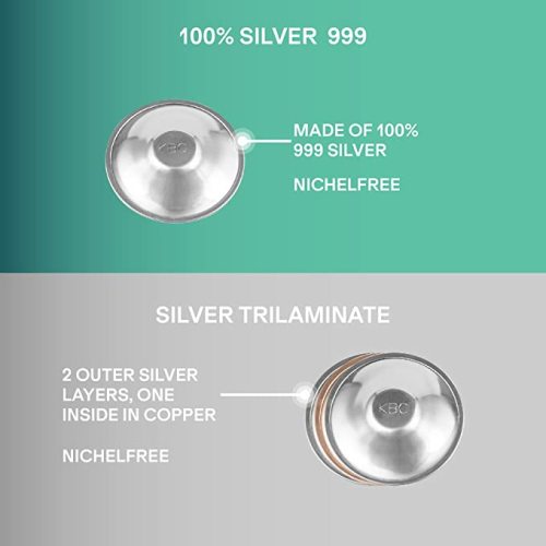 Koala Babycare The Original Nursing Cups 999 Silver – Nipple Shields for Nursing Newborn - Breastfeeding Essentials Protect and Soothe Cracked Nipples - Standard Size - Regular - 100% Silver 999