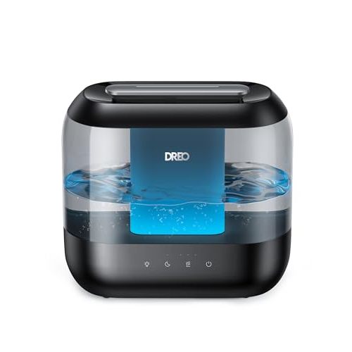 Dreo Humidifiers for Bedroom, Top Fill 4L Supersized Cool Mist Humidifier with Oil Diffuser and Nightlight, 32H Runtime, Quiet Ultrasonic Humidifiers for Home, Large Room, Baby Nursery and Plants
