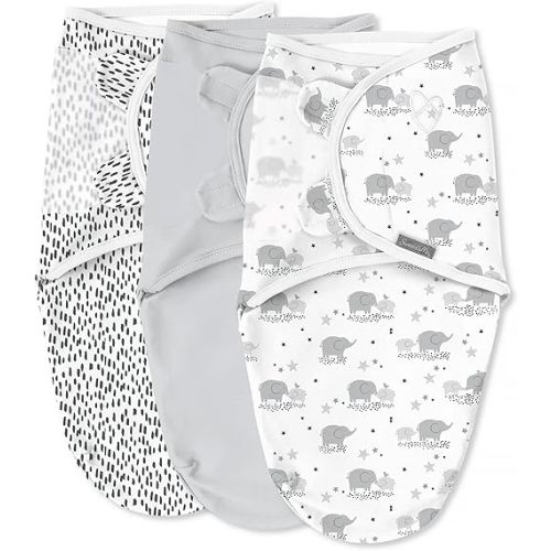SwaddleMe Original Swaddle - Size Small/Medium, 0-3 Months, 3-Pack (Mama & Me) Easy to Use Newborn Swaddle Wrap Keeps Baby Cozy and Secure and Helps Prevent Startle Reflex