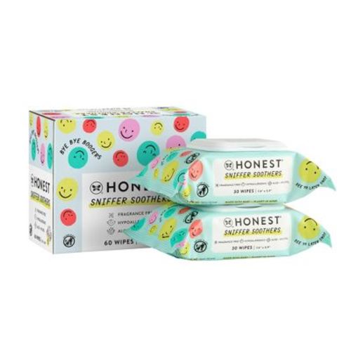The Honest Company Sniffer Soothers Nose And Face Wipes - 60ct