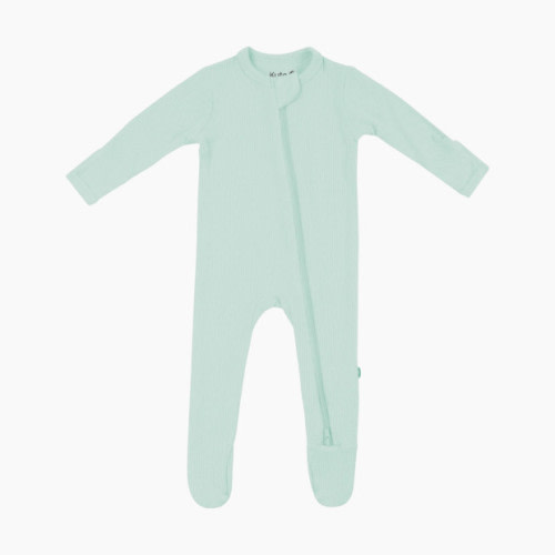 Kyte Baby Ribbed Zipper Footie - Sage, 0-3 M