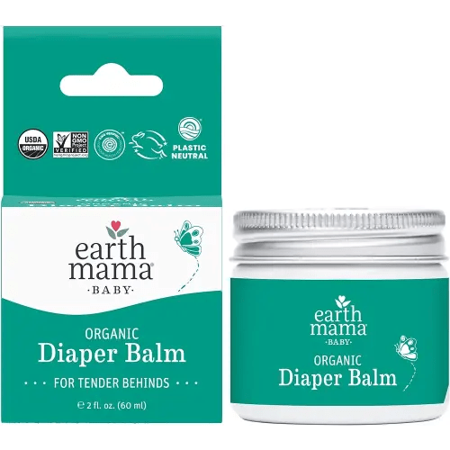 Earth Mama Organic Diaper Balm | Diaper Cream with Calendula | Calm Skin Baby Essentials for Diaper Bag |Multipurpose Baby Ointment, 2-Fluid Ounce
