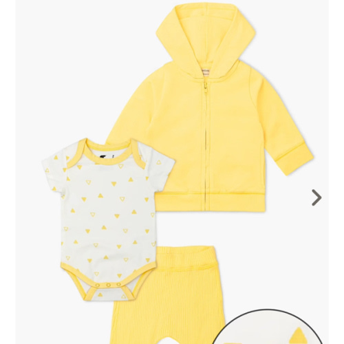 Monica + Andy 3-Piece Short Sleeve Bodysuit Set