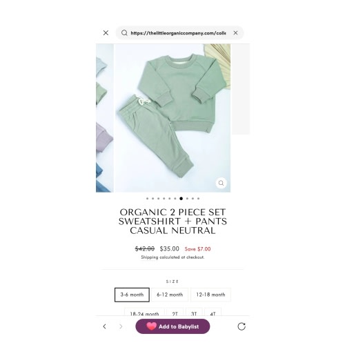 Organic 2 piece set Sweatshirt + pants casual neutral