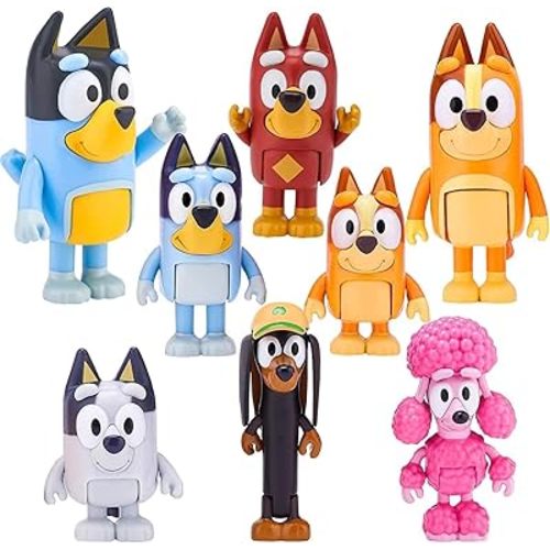 8 PCS Wolfs Figures Toys Playset, Wolves Action Figurines Family and Friends Set; Bandit (Dad), Chilli (Mum), Coco, Bingo, Snickers, Rusty and Muffin-Cake Toppers 2.5-3 Inch