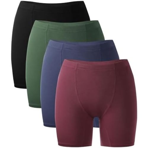 BAMBOO COOL Womens Boxer Briefs Underwear Boy Shorts Soft Stretch Panties for Women, 4 Packs