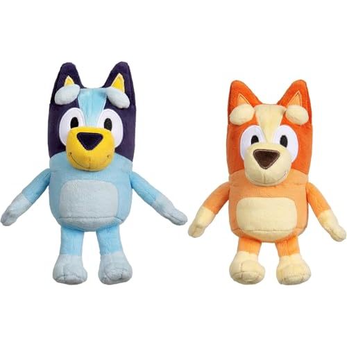 Bluey & Bingo Small Plush Bundle 2 Pack Soft Stuffed Animals for Kids, Perfect Size for Little Hands, Cuddly Travel Toys, Embroidered Faces, Gift for Toddlers Ages 3+