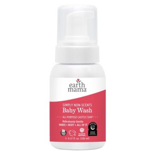 Earth Mama Simply Non-Scents Castile Baby Wash Unscented for Sensitive Skin - 6.27 fl oz