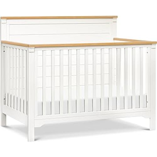 DaVinci Shea 4-in-1 Convertible Crib in Warm White and Honey, GREENGUARD Gold Certified