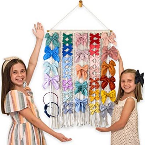 XL Bow Organizer for Girls Hair Bows - Holds All Hair Bow Sizes | Baby Bow Organizer | Hair Bow Organizer and Bow Holder for Girls Hair Bows | Headband Holder | Bow Hanger for Girls Hair Bows