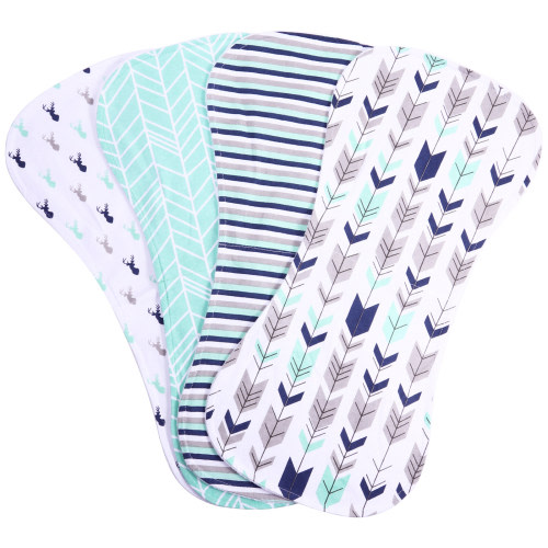 4Pcs Baby Burp Cloths Burping Towels Bibs for Baby Newborn Adorable Printing Bib