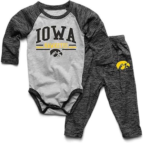Wes and Willy Baby College Sports Fan Long Sleeve One Piece and Pant Set