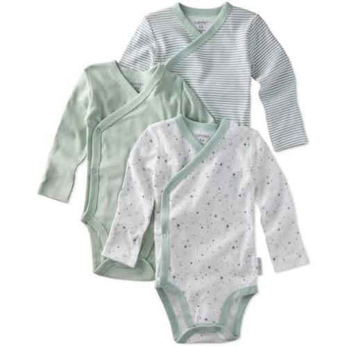 unisex-baby Sterling 3-pack Kimono Bodysuits 100% Organic Cotton Side Snap for Baby Boys & Girls