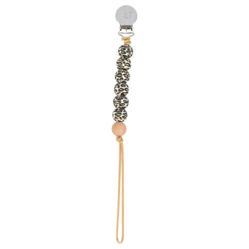 Leopard Print Silicone Beaded Pacifier Clip – Three Little Tots