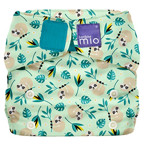 Bambino Mio, Miosolo Classic All-in-One Reusable Cloth Diaper, Adjustable Size, Eco Chemical Free Diaper, Swinging Sloth