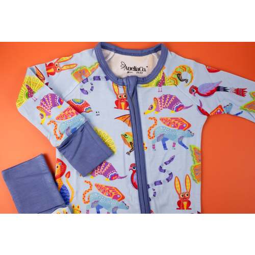 Blue Alebrije Bamboo Pajamas