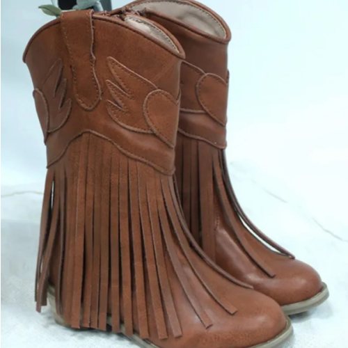 Wild West Charm Fringe Cowboy Boots By Liv and Mia