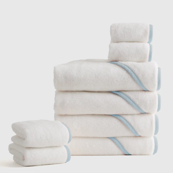 Organic Turkish Cotton Baby Bath Bundle 8-Pack in Light Blue