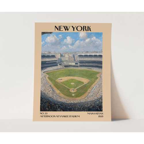 Yankees Baseball Painting: Yankee Stadium Impressionist Art Poster