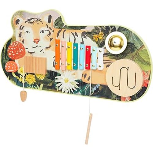 Manhattan Toy Tiger Tunes Wooden Toddler and Preschool Musical Toy Instrument with Optional Wall Mounting